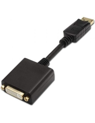 Cable conversor aisens a125-0133/ displayport macho - dvi hembra/ 15cm/ negro