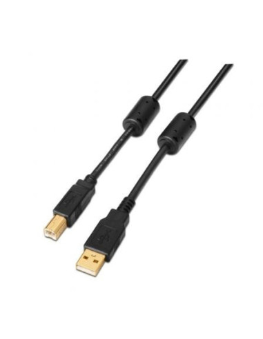 Cable usb 2.0 impresora aisens a101-0009/ usb tipo-b macho - usb macho/ 2m/ negro