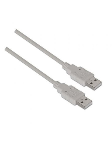 Cable usb 2.0 aisens a101-0022/ usb macho - usb macho/ 2m/ beige