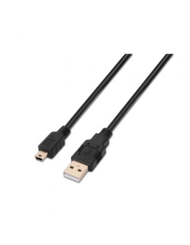 Cable usb 2.0 aisens a101-0025/ usb macho - usb mini/ 1.8m/ negro