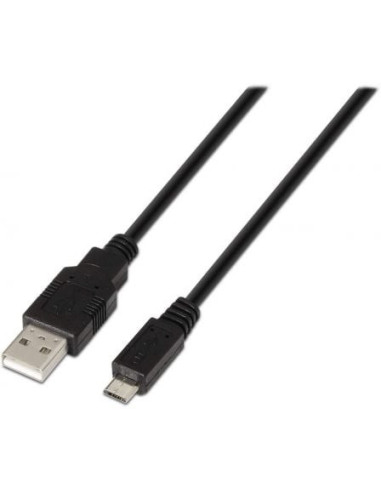 Cable usb 2.0 aisens a101-0027/ usb macho - microusb macho/ 80cm/ negro