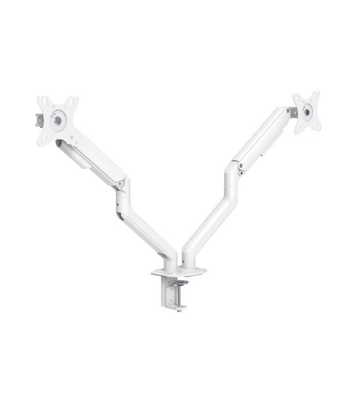 Soporte de mesa para 2 monitores tooq db4132tnr-w/ giratorio/ inclinable/ hasta 9kg