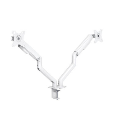 Soporte de mesa para 2 monitores tooq db4132tnr-w/ giratorio/ inclinable/ hasta 9kg
