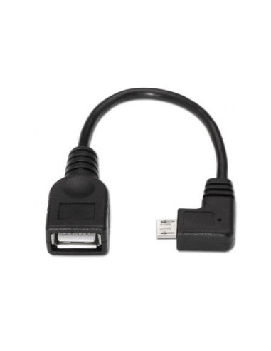 Cable usb 2.0 aisens a101-0032/ microusb macho - usb hembra/ 15cm/ negro