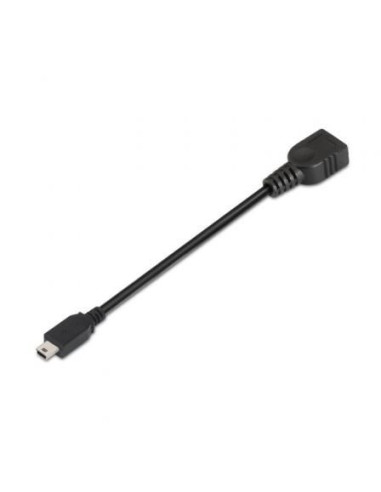 Cable usb 2.0 aisens a101-0033/ miniusb macho - usb hembra/ 15cm/ negro