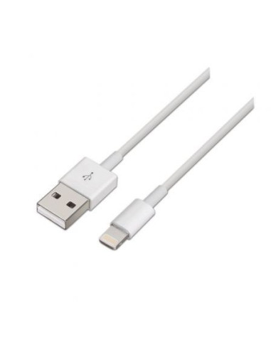 Cable lightning aisens a102-0035/ usb macho - lightning macho/ 1m/ blanco