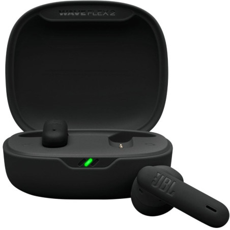 Auriculares bluetooth jbl wave flex con estuche de carga/ autonomía 10h/ negros