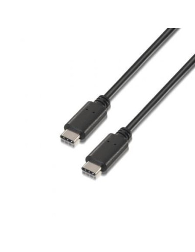 Cable usb 2.0 tipo-c aisens a107-0055/ usb tipo-c macho - usb tipo-c macho/ 50cm/ negro