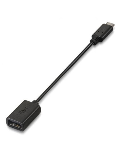 Cable usb 2.0 aisens a107-0059/ usb tipo-c macho - usb hembra/ 15cm/ negro