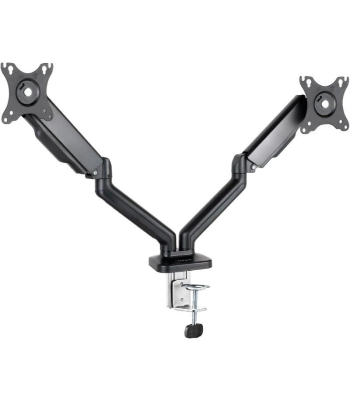Soporte de mesa para 2 monitores tooq db5132tnr-b/ giratorio/ inclinable/ hasta 9kg