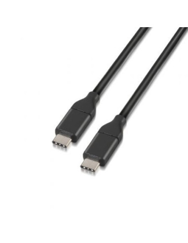 Cable usb 3.1 tipo-c aisens a107-0061/ usb tipo-c macho - usb tipo-c macho/ 1m/ negro