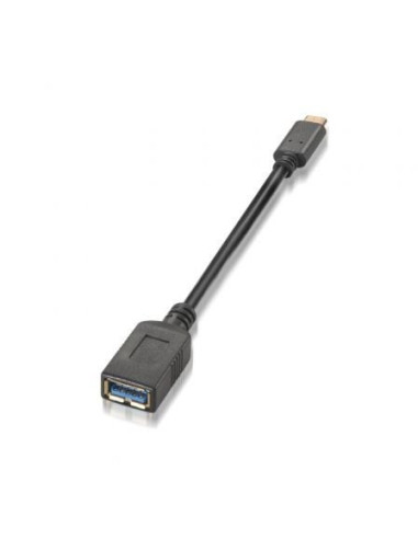 Cable usb 3.1 aisens a107-0062/ usb tipo-c macho - usb hembra/ 15cm/ negro