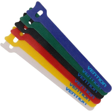 Tira organizadora de cables vention kac00/ 15cm/ pack de 6