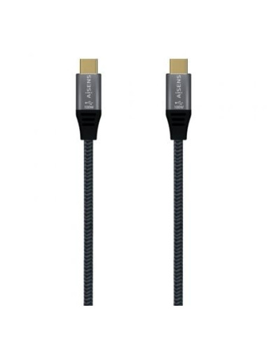Cable usb 3.1 tipo-c aisens a107-0670 20gbps 100w/ usb tipo-c macho - usb tipo-c macho/ 60cm/ gris