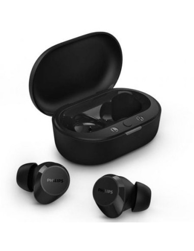 Auriculares bluetooth philips tat1209 con estuche de carga/ autonomía 6h/ negros