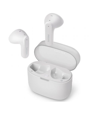 Auriculares bluetooth philips tat2139wh con estuche de carga/ autonomía 7h/ blancos