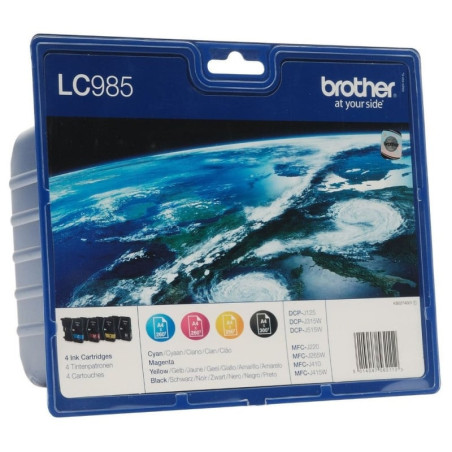 Cartucho de tinta original brother lc- 985 multipack/ cian/ magenta/ amarillo/ negro
