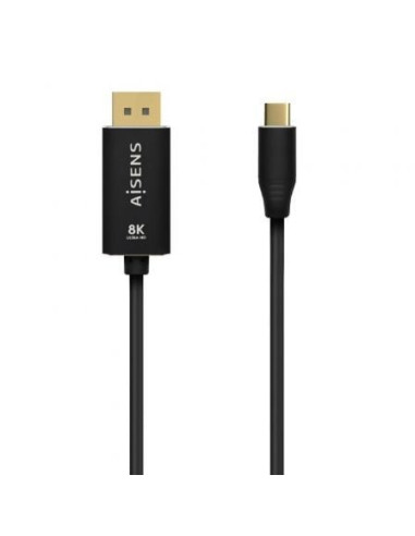 Cable conversor displayport 8k 60hz aisens a109-0686/ usb tipo-c macho - displayport macho/ 80cm/ negro