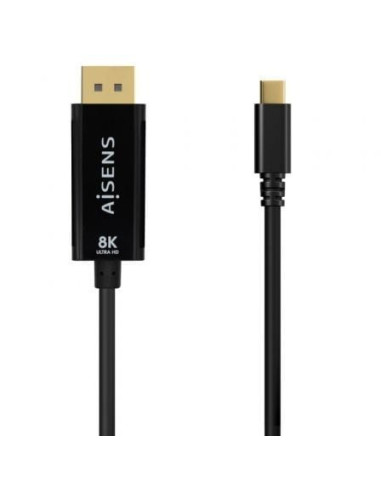 Cable conversor aisens a109-0688/ usb tipo-c macho - displayport macho/ 80cm/ negro