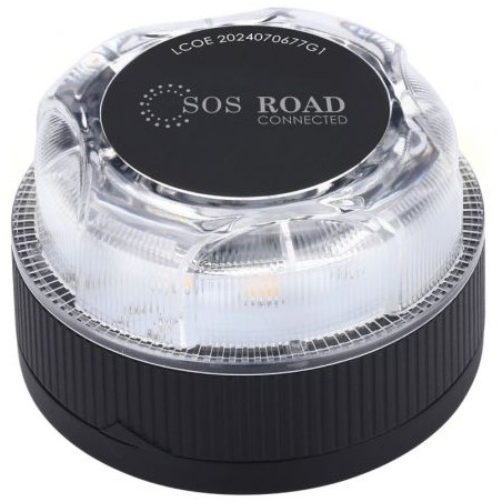 Luz baliza de emergencia para coche sos road connected el2024 v16/ homologada/ base imantada/ geolocalizable/ funciona a pilas