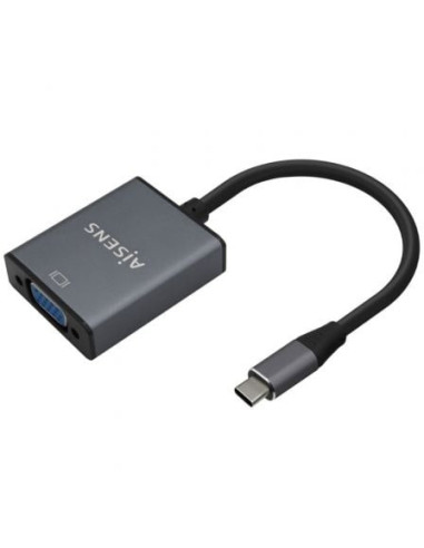 Conversor aisens a109-0691/ usb tipo-c macho - vga hembra/ 15cm/ gris