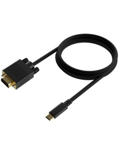 Cable conversor aisens a109-0692/ usb tipo-c macho - vga macho/ 80cm/ negro