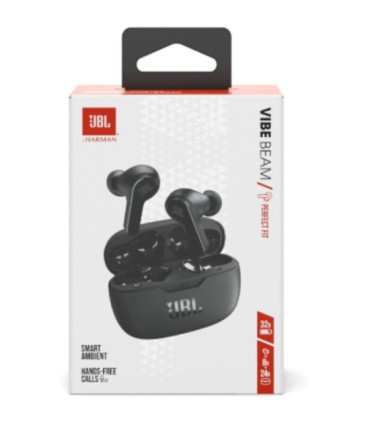 Auriculares bluetooth jbl vibe beam con estuche de carga/ autonomía 8h/ negra