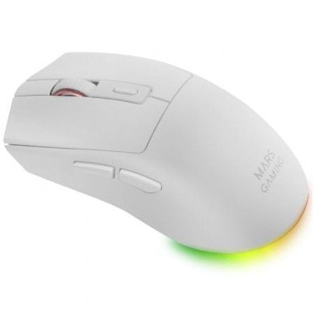 Ratón gaming inalámbrico mars gaming mm-t3/ batería recargable/ hasta 14400 dpi/ blanco
