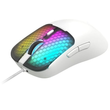 Ratón gaming mars gaming mm-viper/ hasta 12800 dpi/ blanco
