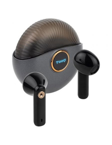 Auriculares bluetooth tooq snail tqbwh-0060g con estuche de carga/ autonomía 4h/ grises y negros