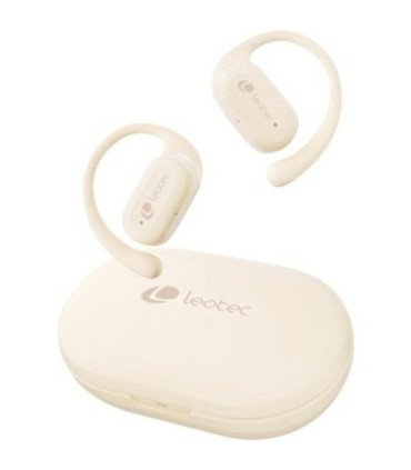 Auriculares deportivos bluetooth leotec open air zenith sport con estuche de carga/ autonomía 6.5h/ beige