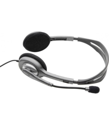 Auriculares logitech h110/ con micrófono/ jack 3.5/ plateados