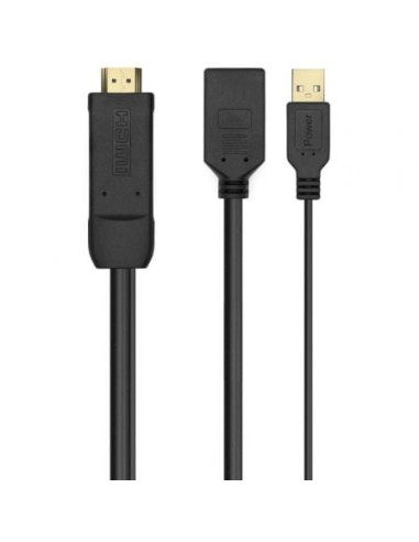 Cable conversor 4k aisens a122-0642/ hdmi macho - displayport hembra - usb macho/ 10cm + 10cm/ negro