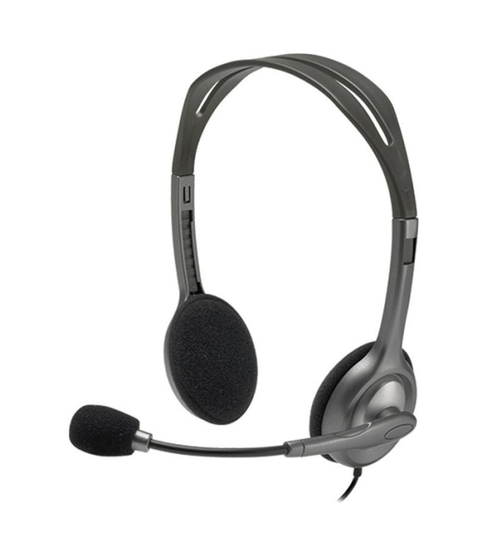 Auriculares logitech h111/ con micrófono/ jack 3.5/ negros