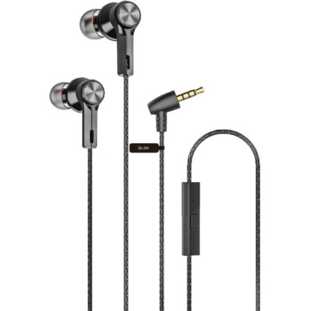 Auriculares intrauditivos qubo eb-100/ con micrófono/ jack 3.5/ grises