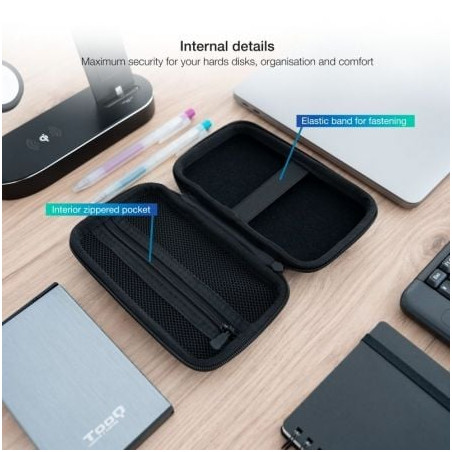 Funda para disco externo de 2.5' tooq tqbc-e2503b/ negro