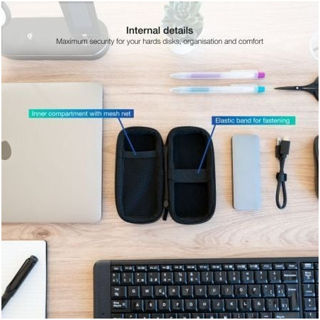 Funda para disco externo m2 tooq tqbc-m201b/ negra