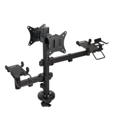 Soporte de mesa para 2 monitores, tpv, impresora, términal y lector tooq tqpm0002/ giratorio/ inclinable/ hasta 9kg