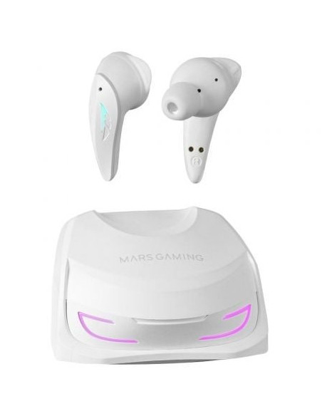 Auriculares bluetooth mars gaming mhi-ultra con estuche de carga/ autonomía 7-8h/ blancos