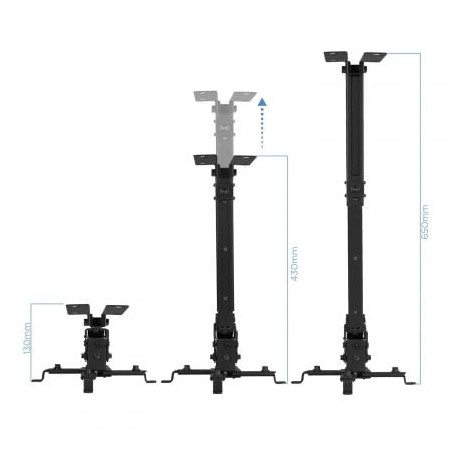Soporte de techo para proyector tooq pj2012t-b/ inclinable/ hasta 20kg