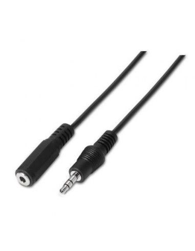 Adaptador estéreo aisens a128-0145/ jack 3.5 macho - jack 3.5 hembra/ 1.5m/ negro