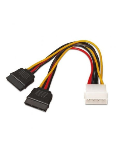 Cable duplicador de alimentación aisens a131-0161/ molex 4 pin macho - 2x sata hembra/ 20cm