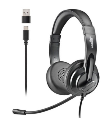 Auriculares ngs vox605 usb-c/ con micrófono/ usb tipo-c/ negros