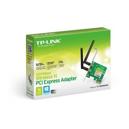 Tarjeta de red inalámbrica-pci express tp-link tl-wn881nd/ 300mbps/ 2.4ghz