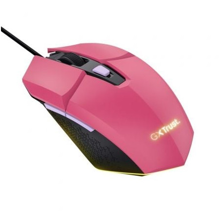 Ratón gaming trust gaming gxt 109 felox/ hasta 6400 dpi/ rosa