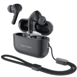 Auriculares bluetooth vention echo lite e11 plus con estuche de carga/ autonomía 6h/ negros