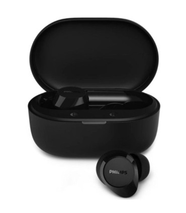 Auriculares bluetooth philips tat1300bk con estuche de carga/ autonomía 6h/ negros
