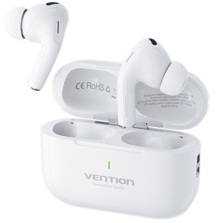 Auriculares bluetooth vention echo lite e11 con estuche de carga/ autonomía 6h/ blancos