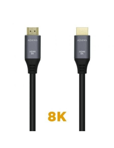 Cable hdmi 2.1 8k aisens a150-0425/ hdmi macho - hdmi macho/ 50cm/ gris negro