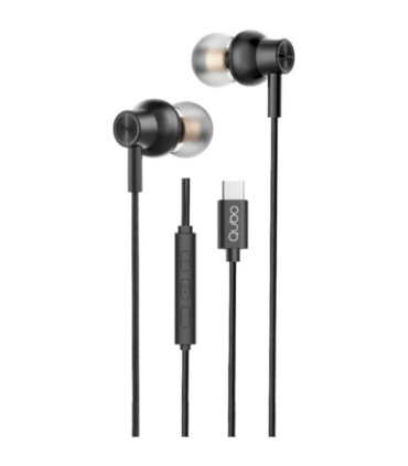 Auriculares intrauditivos qubo au-300c/ con micrófono/ usb tipo-c/ negros
